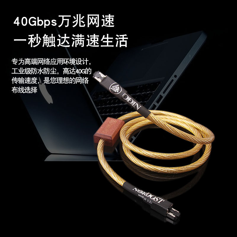 American Golden Odin Audiophile-Grade Category 8 10Gbps Network Cable Cat8 Computer Broadband Gaming Hifi Pure Silver Network Cable