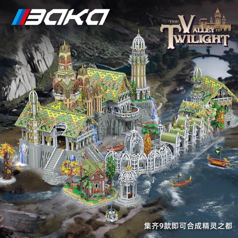 Baka Street Scene Series 33237 Valley by the Water Hall in the Capital Tavern Ringwraith Particle Building Blocks Toy