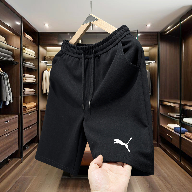 Majia Summer New Men's Embroidered Shorts, Unisex Sports Five-Point Shorts, Loose American-Style Heavyweight Versatile Sweatpants