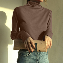 Double-sided German velvet long-sleeved bottoming shirt autumn and winter new tight Western style high-neck warm T-shirt with super fire top tide