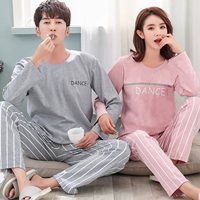 Đồ ngủ mùa xuân và mùa thu nữ cotton dài tay cotton thể thao giản dị những người yêu thích dịch vụ gia đình đồ pijama nam