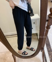 Spot drawstring thin elastic waist toe lantern sweatpants