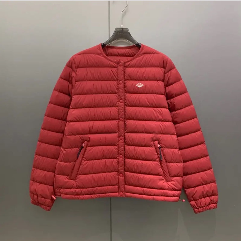 Autumn and Winter New Casual Collarless Small Logo 95 White Goose down Small Ribbed down Jacket for Women W7092