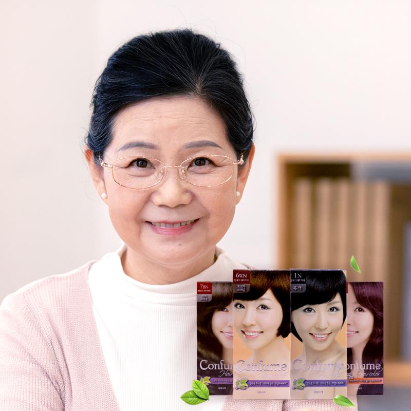South Korea imported Confume Kofu hair dye Pure black white hair plant hair dye cream suitable for the elderly