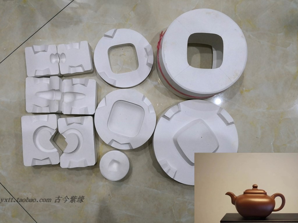 Ancient Purple Rim Tool handmade Gypsum Model Mold Square Jug Square Pot Pumping Corner Molds of Purple Sand Pot