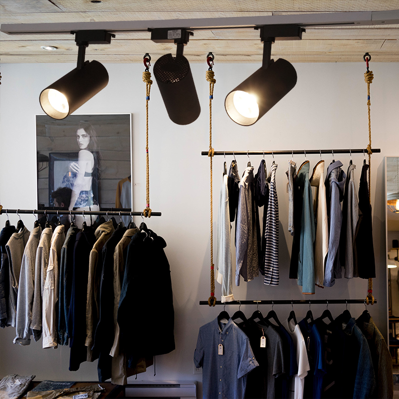 Super bright LED spotlight COB guide track light 20w30w clothing store jewelry exhibition hall living room background wall slide light