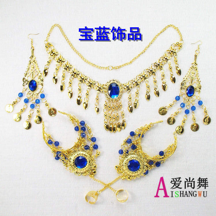 Belly dance Dance Accessories Indian Dance Accessories Performance Ornament Sets New Head Accessories Earrings Handmade Necklace