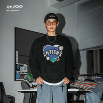 XXTOO sweater mens 2022 fall new vintage 100 hitch-set country wave loose sleeve head round collar spring and autumn-style knitted sweatshirt