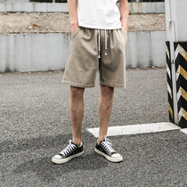 LMTNZD summer original cotton and linen shorts mens loose casual sports camouflage multi-color harbor style five-point beach pants