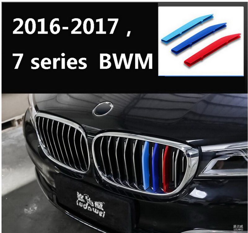 Suitable for BMW 16 - 17 7 - series card button three - color mesh decoration bar