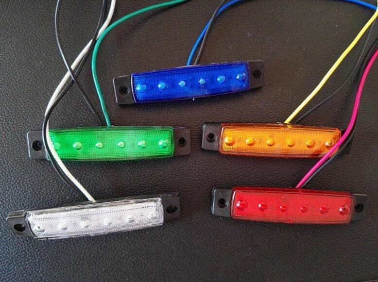 1 12V 24V LED edge light Five color Optional Truck cart taillight 6led edge light