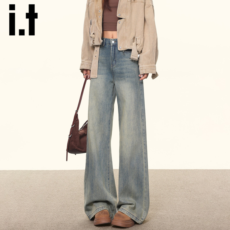 It:Chocoolate Straight-Leg Jeans for Women 2026 New Summer High-Waisted Wide-Leg Non-Tight Flared Pants It:Chocoolate Straight-Leg Jeans for Women 2026 New Summer High-Waisted Wide-Leg Non-Tight Flared Pants