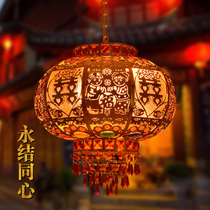 Chandelier Hi word Wrought iron Led lamp Indoor outdoor luminous lantern Housewarming wedding balcony automatic rotating horse light