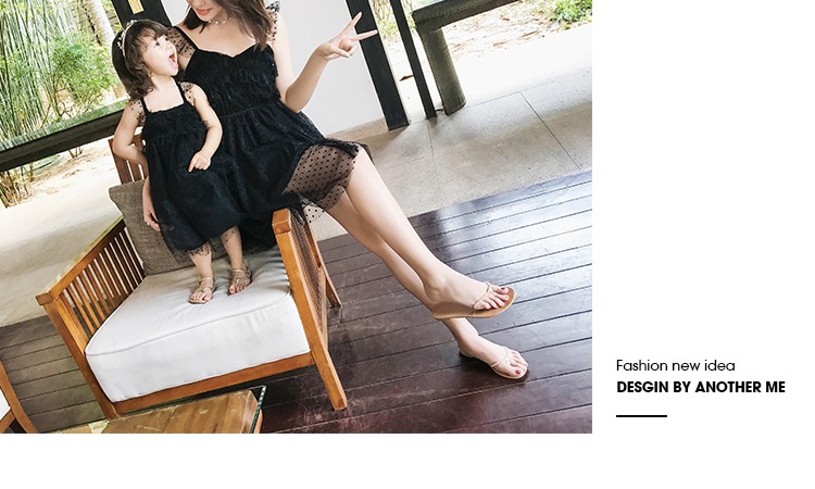 AM nước sốt mẹ nhà 2018 xuân hè mới sling mẹ-con mặc váy lưới cho mẹ và váy ngày lễ quần áo trẻ em