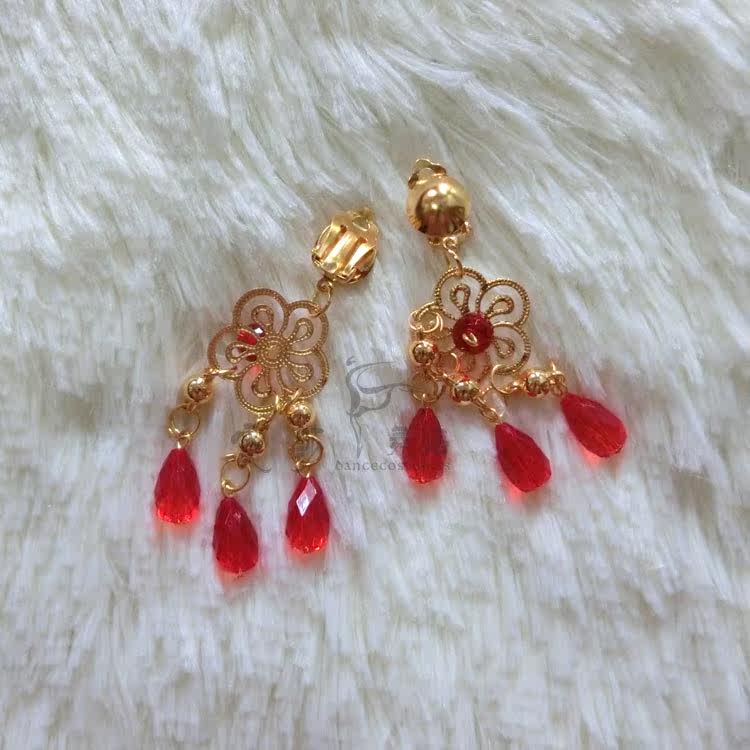 Аксессуары для танца живота 霓莎 肚皮舞耳夹耳环 耳环饰品 舞蹈配饰 演出饰品 印度舞耳饰 NI SA dance