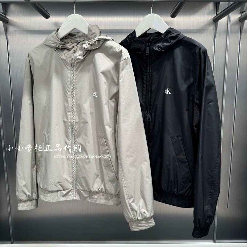Ck Jeans Official Store Genuine 2026 Spring/Summer Men's Simple Letter Outdoor Hooded Jacket 4Rf521G
