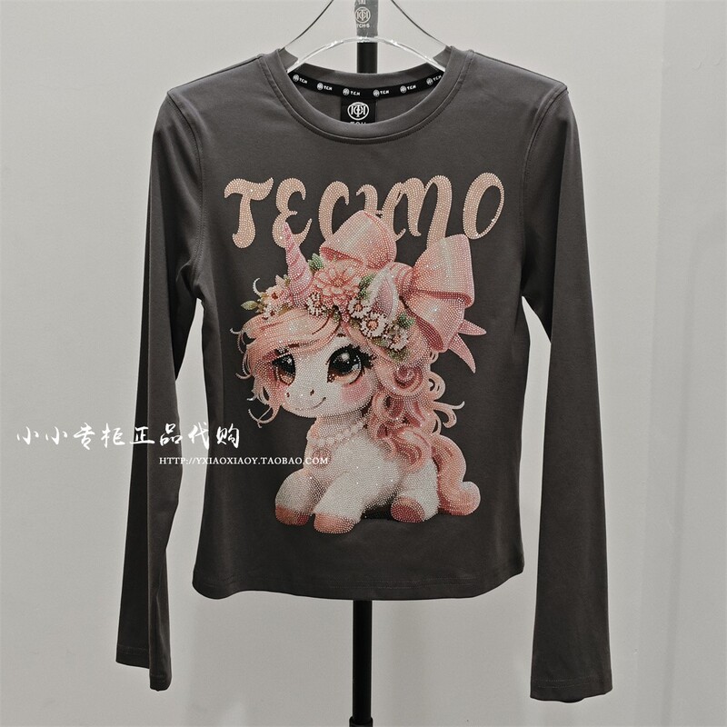 Light Luxury Trendy Brand Tch Genuine Product from the Exclusive Store 2026 Autumn Collection Unicorn Rhinestone Long-Sleeve T-Shirt T78C086187 Light Luxury Trendy Brand Tch Genuine Product from the Exclusive Store 2026 Autumn Collection Unicorn Rhinestone Long-Sleeve T-Shirt T78C086187