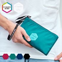 Three-layer debris bag Hand-held portable storage bag Portable mobile phone charging treasure Change cash Passport ID bag Men and women