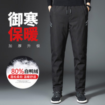 Northeast cold protection equipment Harbin mens winter outer wear thick white duck down outdoor warm straight removable liner