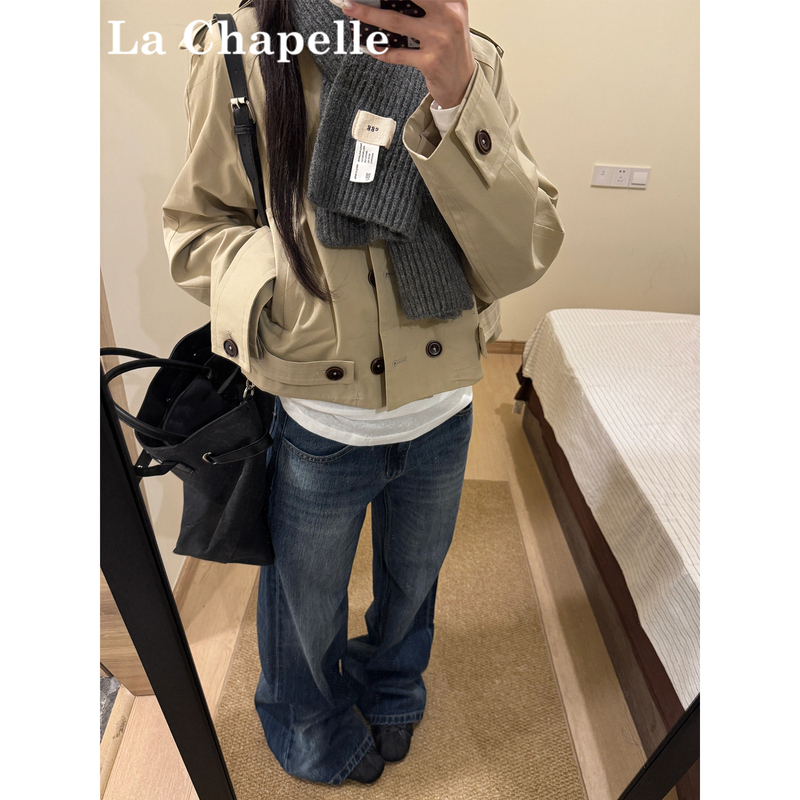 La Chapelle American-Style Dark Blue Wide-Leg Jeans for Women, New Autumn and Winter Low-Waist Slimming Floor-Length Versatile Straight Pants