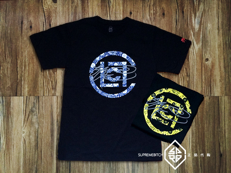 现货 Ssur x Clot 联名限定 青花瓷 经典edc冠希同款短袖T恤 情侣