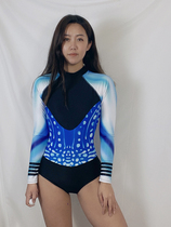 FHC original whale shark pattern free diving suit scuba conjoined long sleeve sunscreen surf jellyfish suit snorkeling with chest pad