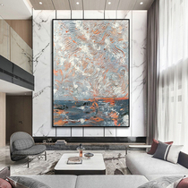 Light luxury porch decorative painting vertical texture modern minimalist living room sofa background wall hanging painting corridor end mural