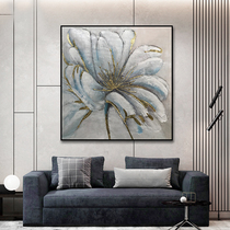 Hand-painted entry porch decorative painting modern minimalist three-dimensional mural light luxury living room restaurant oil painting model room hanging painting