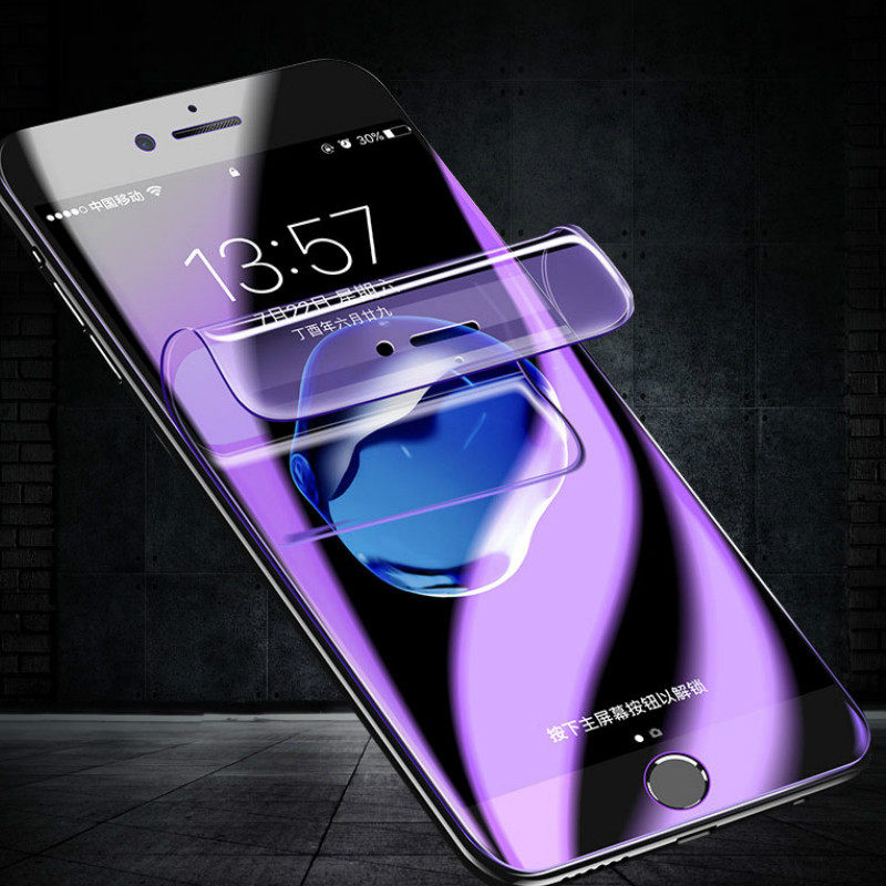 iphone6钢化水凝膜苹果7plus抗蓝光护眼6s原装曲面全屏覆盖游戏纳米手机六磨砂贴膜前全包边防指纹防摔薄保护