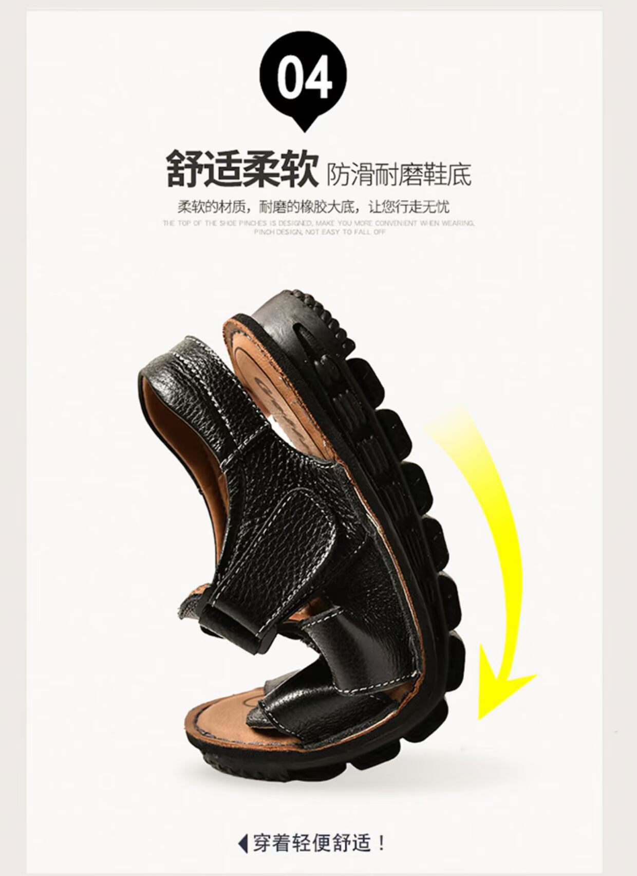 Mùa hè 2018 mới bằng da thật của nam sandal cha trẻ đi dép không trơn shop giày nam đẹp