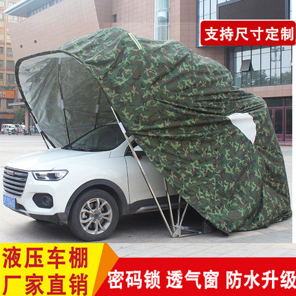 Semi-automatic household carport Mobile folding garage parking shed Outdoor rainproof sunscreen car parking shed awning