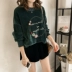 2018 size lớn của phụ nữ mùa thu đông mẫu người chị béo đã mỏng che bụng lão hóa áo béo cổ tích nước ngoài tuổi già quần mặc trong váy Cộng với kích thước quần áo