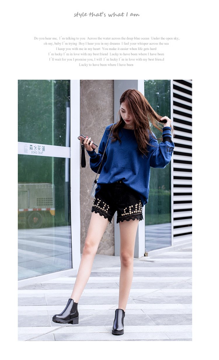 Mùa xuân 2018 mới Chelsea giày cao gót dây thun đi cùng giày cao đến mắt cá chân bốt cổ ngắn