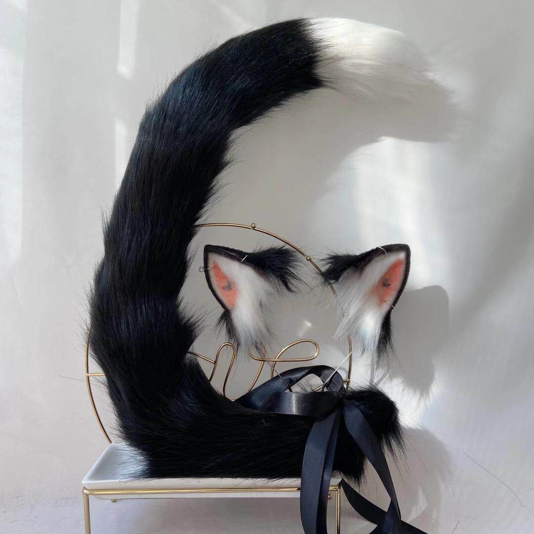 Alii服裝道具室 黑貓原創仿真獸耳kc獸尾狼耳貓耳狐貍耳發箍定制cosplay Yahoo奇摩拍賣