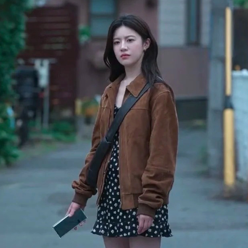 How to Translate the Term "Love"? Gao Yunzhen and Che Maixi's Same Style Brown Suede Jacket, Women's Short Retro Jacket Top