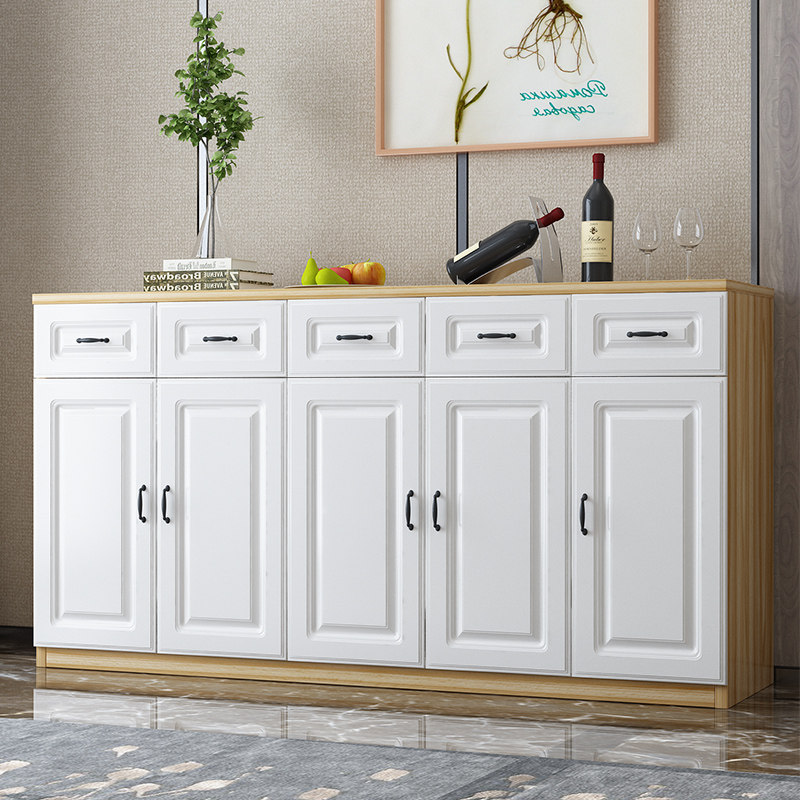 European-style dining side cabinet modern minimal kitchen bowl cabinet living room against wall-side cabinet locker