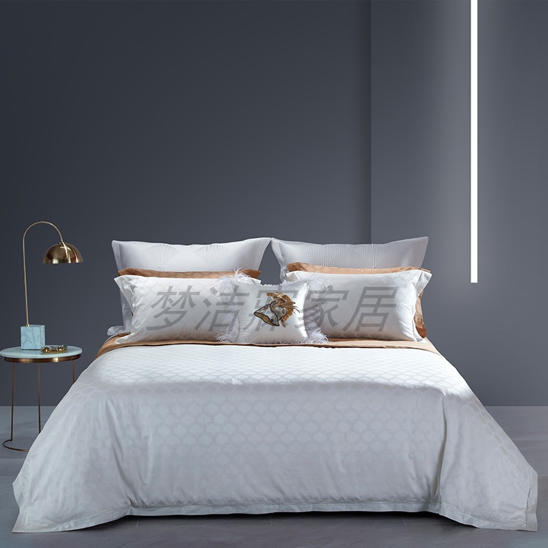 Mengjie Home Textile 2021 New Cotton Jacquard Satin Pima Cotton Four-piece Set 00149 Seven Star-Chunhui