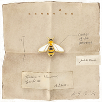 Cosmic symbol Dream Naturalist-Bee ESREVINU original design gilded three-dimensional brooch collar needle