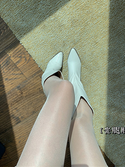 珠光丝袜女夏季0D超薄透明微闪裸感白色亮光性感黑丝连裤袜ins潮