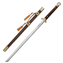 Longquan Sword Jingwei Tang Hengdao Patterned Steel One-piece Collection Sword Knife Self-Defense Cold Weapon Unedged