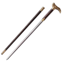 Longquan sword dragon head cane sword ebony pattern steel one-piece sword knife self-defense cold weapon unedged