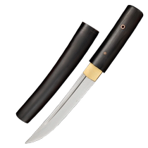 Longquan sword 6-inch log short sword pattern steel ebony one-piece sword knife self-defense cold weapon unedged