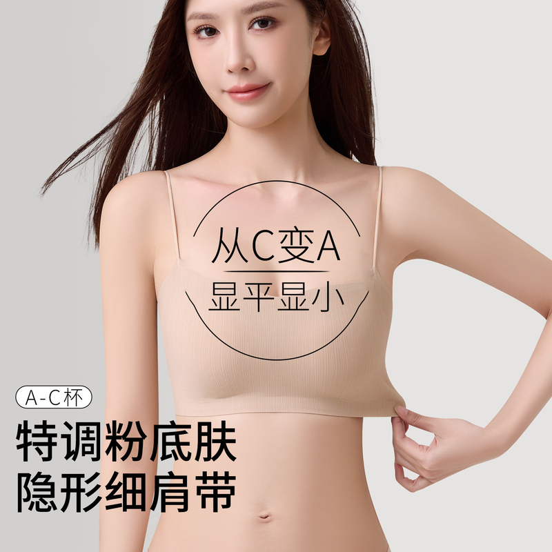 Victoria's Secret Foundation-Like Invisible Beauty Back Seamless Bra for Women with Thin Straps, Minimizes Large Bust, Gathers and Prevents Sagging, Strapless Bra