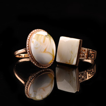 Amber beeswax ring men and women White nectar ring bone porcelain white milk white full wax ring fashion jewelry gift