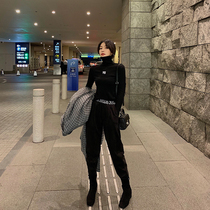 Crystal lord Mao pants children autumn winter 2021 new loose high waist display slim loose waist and small feet radish Harun pants