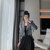 Jing Ye suit jacket womens short small man Korean version loose thin design sense strap Spring and Autumn long sleeve small suit