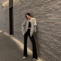 Crystal lord net red small suit jacket woman 2021 new spring Korean version retro long style loose chic west suit