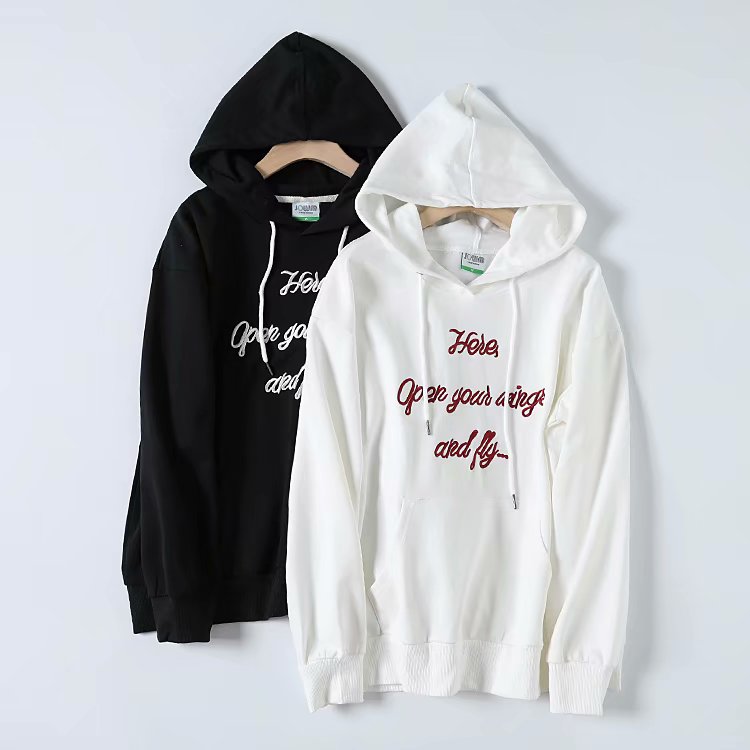 New female autumn style jacket head loose letter embroidered even cap sports shirt slim 100 lap knit with hoodie RS108