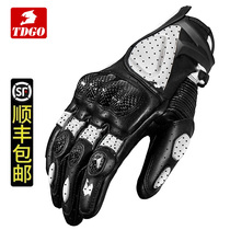 Motorcycle gloves summer Men riding equipment retro locomotive real cowhide breathable off-road carbon fiber waterproof gloves