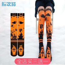 Halloween series printed socks velvet knee socks thigh socks